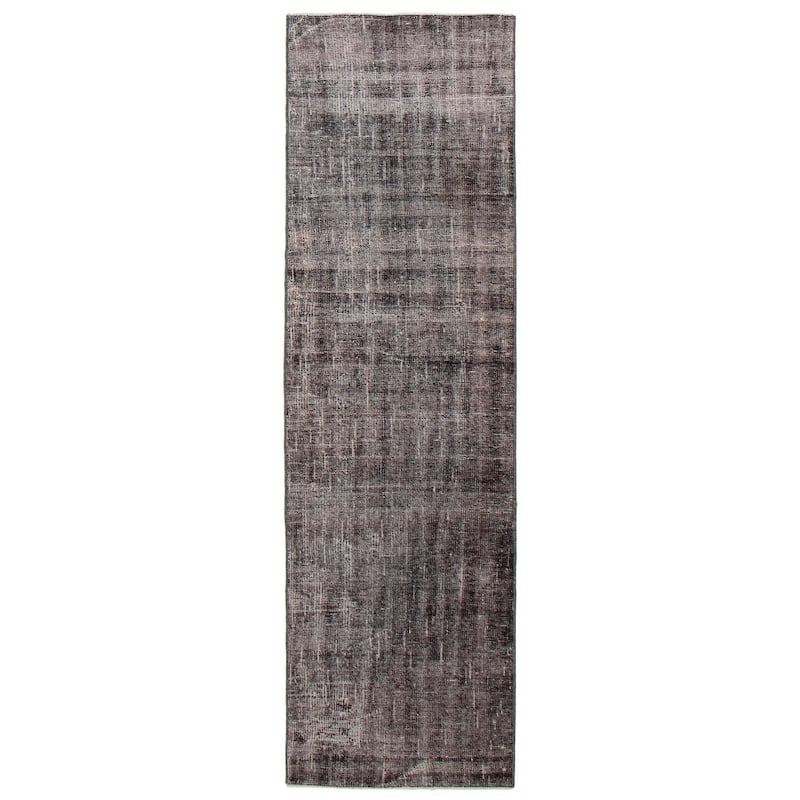 ECARPETGALLERY Hand-knotted Color Transition Black Wool Rug - 2'5 x 9'1 - Black - 2'5 x 9'1