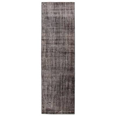 ECARPETGALLERY Hand-knotted Color Transition Black Wool Rug - 2'5 x 9'1