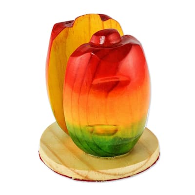 Novica Handmade Juicy Jocote Wood Napkin Holder