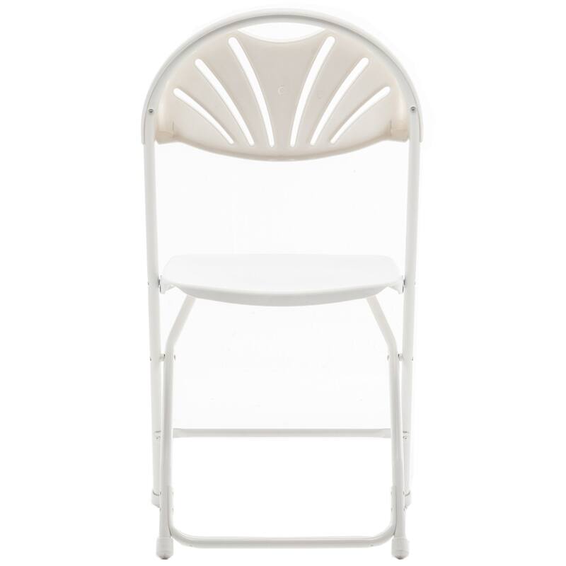 BTEXPERT White Plastic Folding Chair Steel Frame Commercial High Capacity Event Chair Lightweight Wedding Party Set of 4