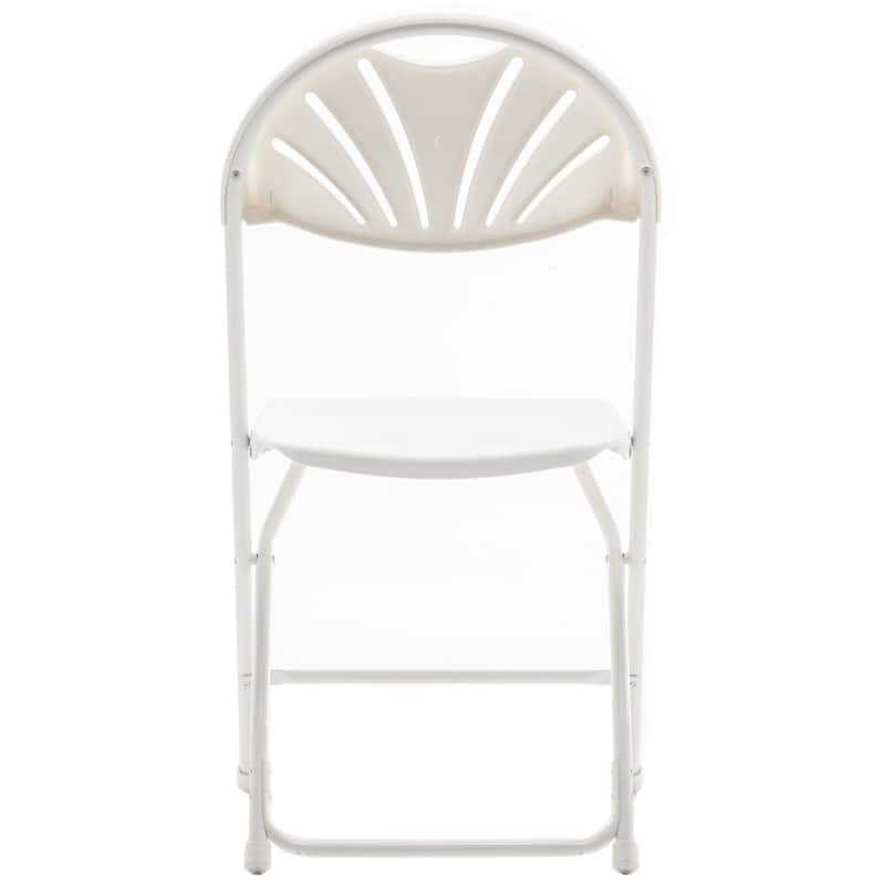 BTEXPERT White Plastic Folding Chair Steel Frame Commercial High Capacity Event Chair Lightweight Wedding Party Set of 8