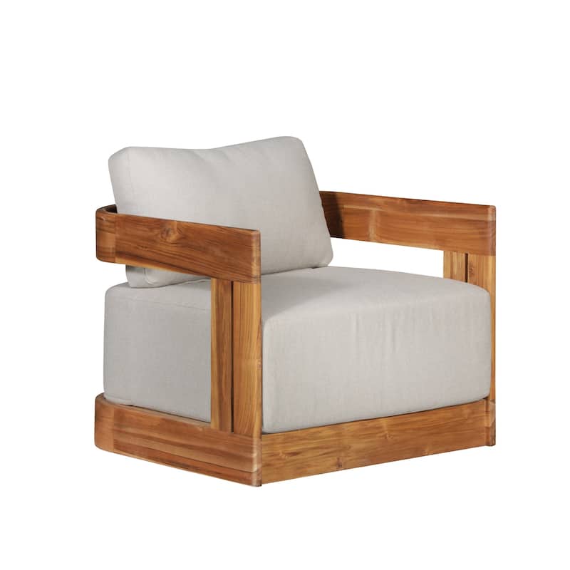 Paradiso Outdoor Solid Teak Swivel Chair - Grey