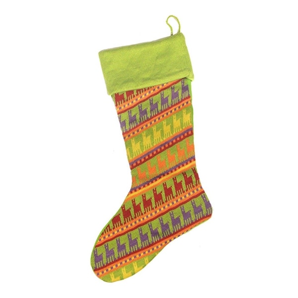 Shop 18.5" Green Multi-Colored Knitted Dog Pattern ...