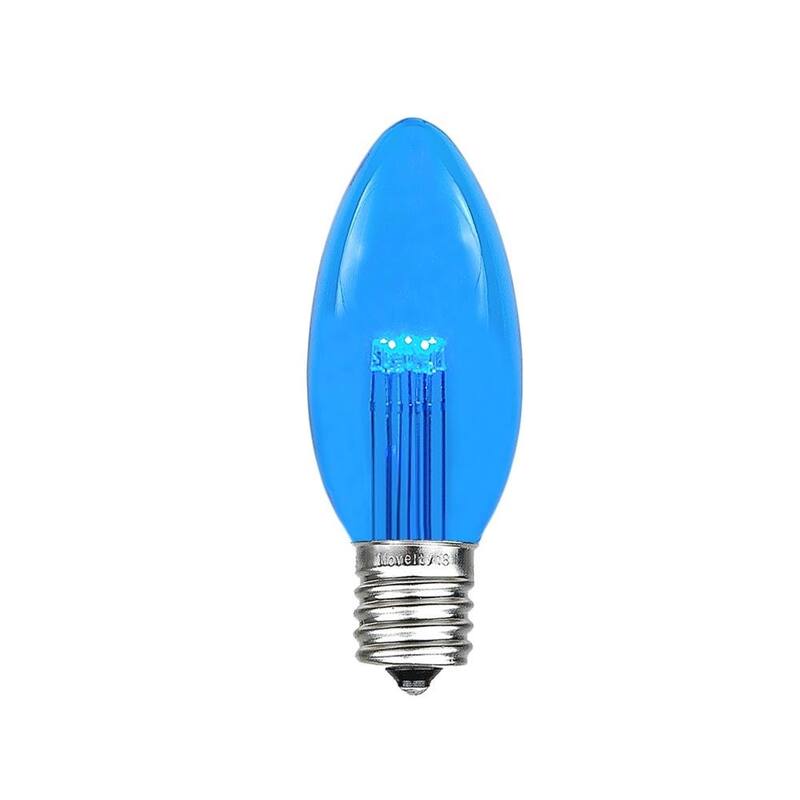 25 Pack C9 LED Outdoor Christmas Replacement Bulbs, Warm White, C9/E17 Base - Medium - Blue