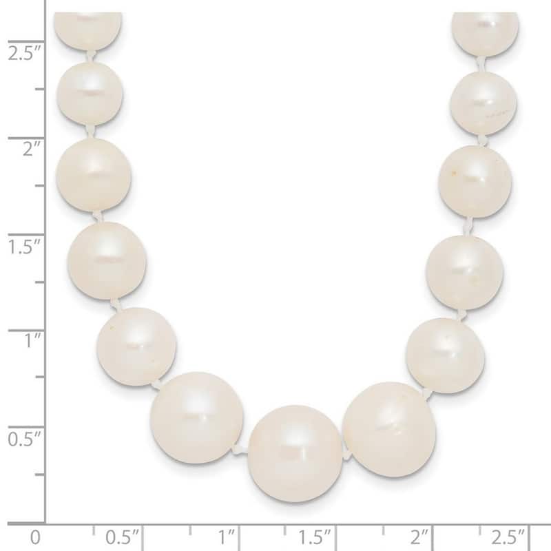 Curata 14k Yellow Gold 7-11mm White Freshwater Cultured Graduated Necklace,18"