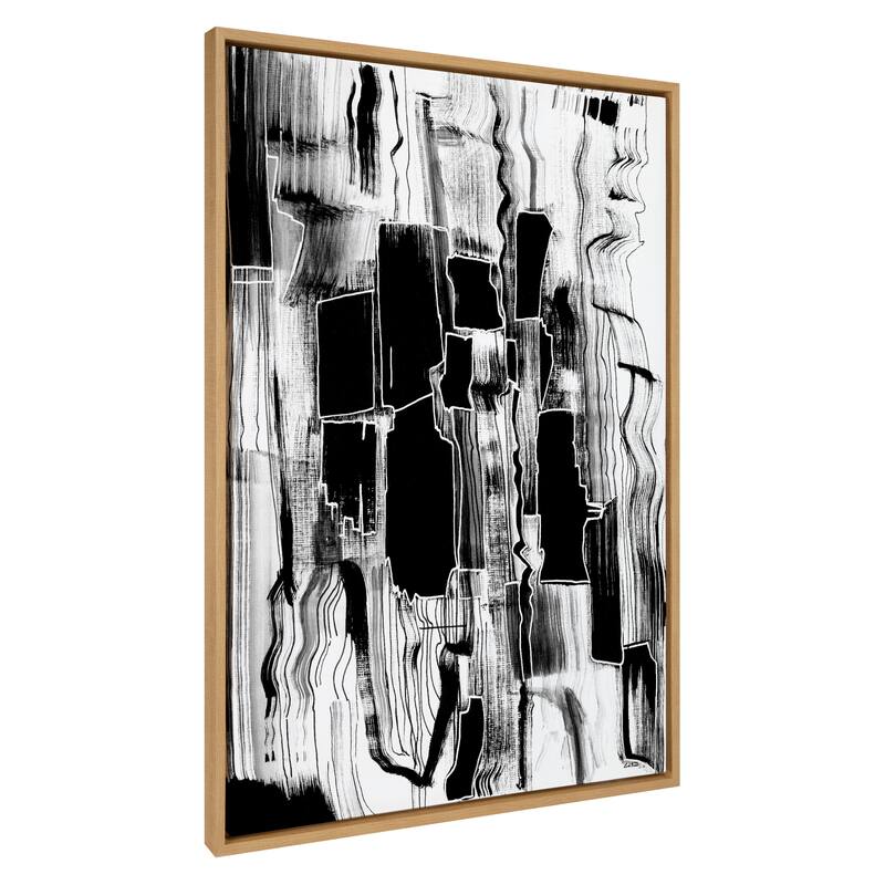 Kate and Laurel Sylvie Be Bold Framed Canvas by Leah Nadeau - 31.5x41.5 - Natural