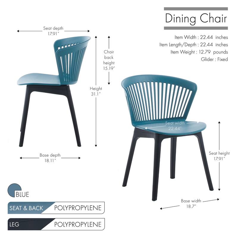 Porthos Home Nova Stackable Dining Chairs Set Of 2, Overall Plastic