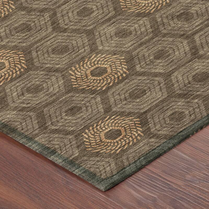 Machine Washable Indoor/ Outdoor Modern Hugoton Chantille Rug