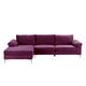 Velvet Upholstered L-Shape Sectional Sofa