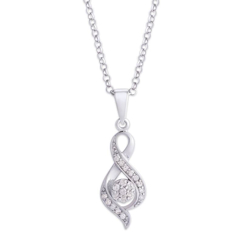 Victoria Townsend .925 Sterling Silver 1/8ct Diamond Infinity Pendant