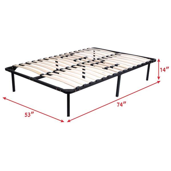 Shop Wood Slats Metal Bed Frame Platform Mattress Foundation Full