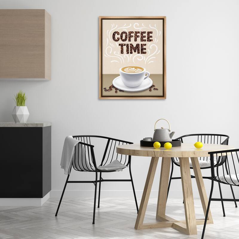 Stupell Traditional Coffee Time Brew Framed Floater Canvas Wall Art Design By Marcus Prime
