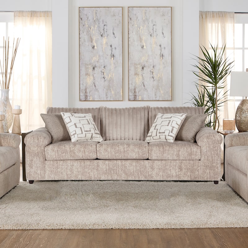 Roundhill Furniture Nason Wide Wale Corduroy Sofa and Loveseat Set