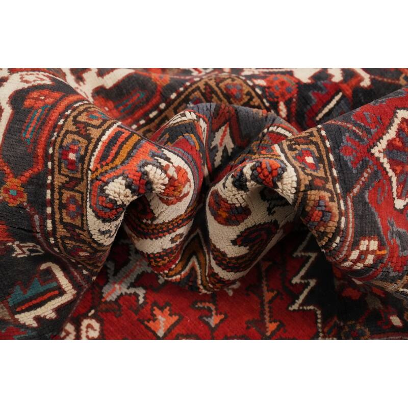 Hand Knotted Oriental 100% Wool Carpet Traditional Medallion Red Heriz Area Rug - 9' 8'' X 7' 3''