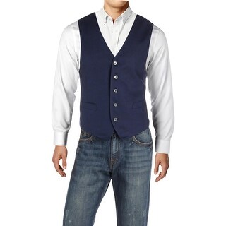 Shop Lauren Ralph Lauren Mens Vest Linen Office Blue Overstock