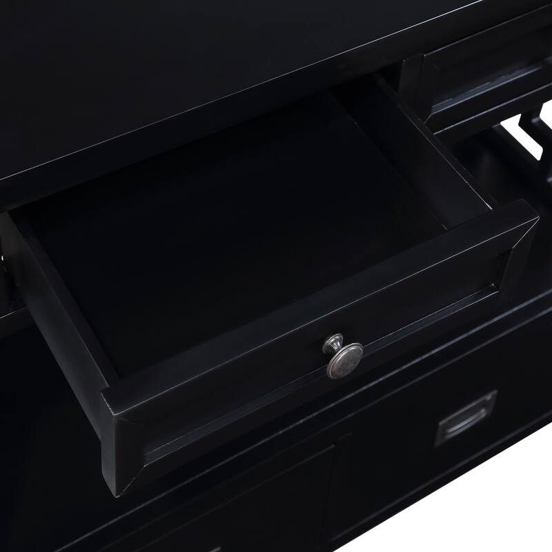 36" Farmhouse Pine Wood Console Table Entry Sofa Table with 4 Drawers & 1 Storage Shelf for Entryway Living Room Bedroom