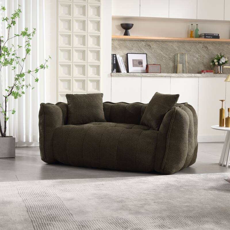 Soft beanbag chair with high resilience foam core for two people