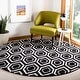 preview thumbnail 19 of 151, SAFAVIEH Handmade Chatham Alwine Moroccan Modern Wool Rug 7' x 7' Round - Black/Ivory