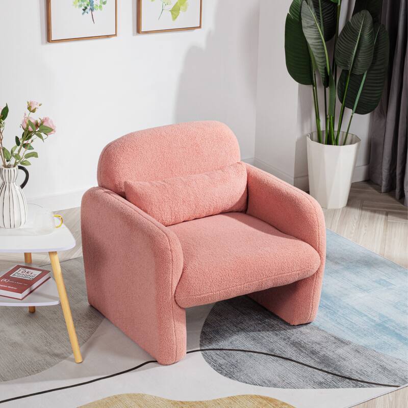 Stylish and Minimalist Single Sofa Chair with Arms and Pillow, Armchair, Accent Chair for Living Room, Bedroom, Study