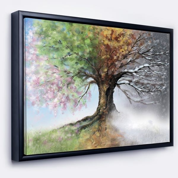 Shop Designart Tree With Four Seasons Tree Painting Framed