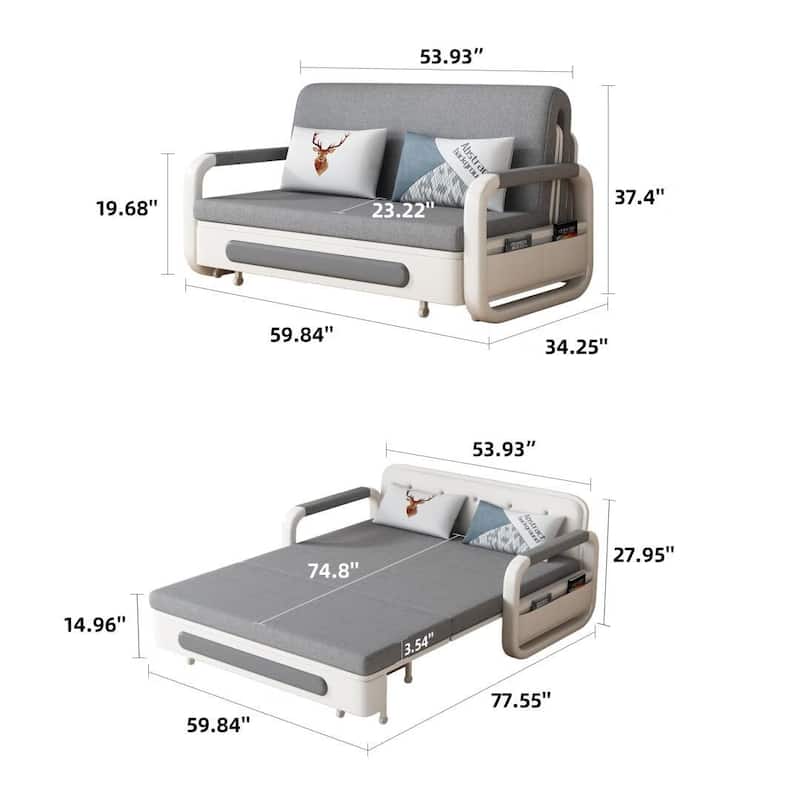 Modern Memory Foam Sleeper Sofa with Storage
