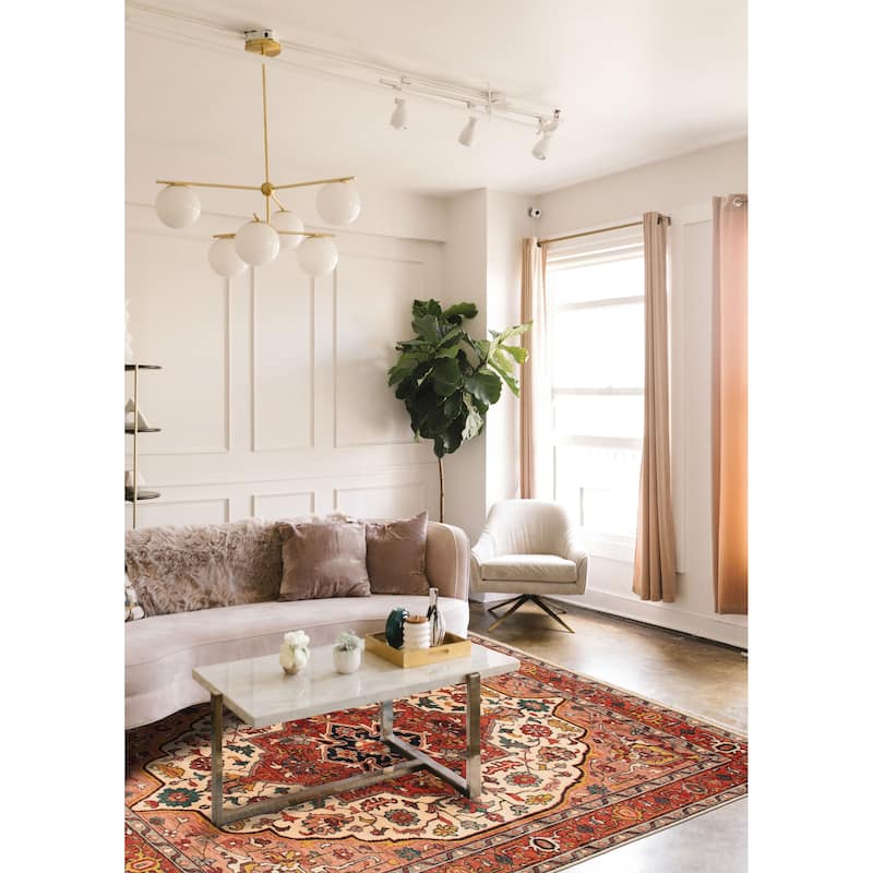 ECARPETGALLERY Hand-knotted Jules Serapi Cream Wool Rug - 11'9 x 15'0