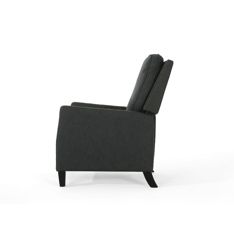 Fabric Upholstered Recliner Chair, Mid-Century Modern Recliner Adjustable Single Sofa Chair with Thicker Seat Cushion