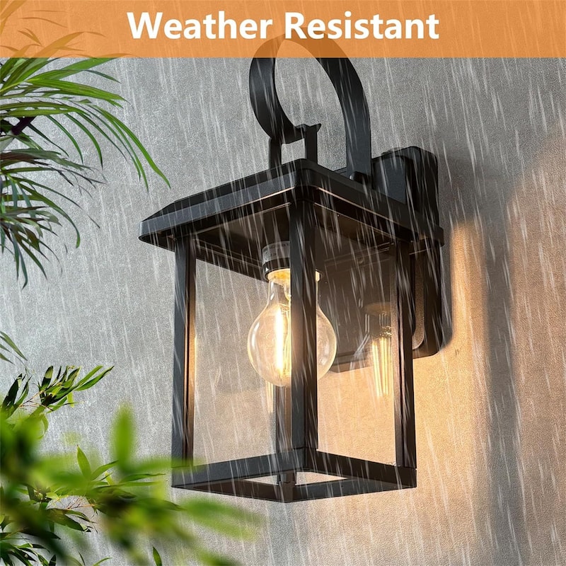 Outdoor Dusk to Dawn Wall Light Black Exterior Light Fixture