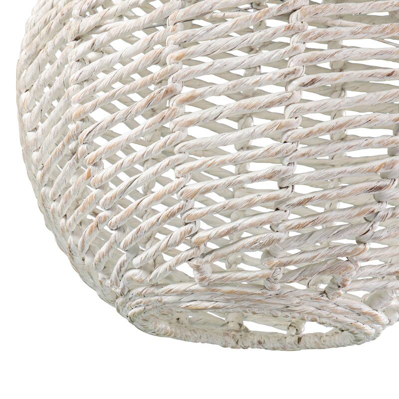 SEI Furniture Cazador Coastal White Woven Fiber Pendant Shade