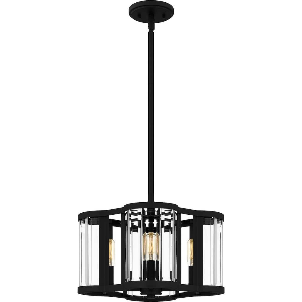 Matte Black Four Light Pendant from the Quoizel Pendant Collection
