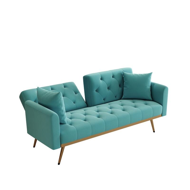 Sofa Bed 68.3" Velvet Tufted Back Convertible Sofa