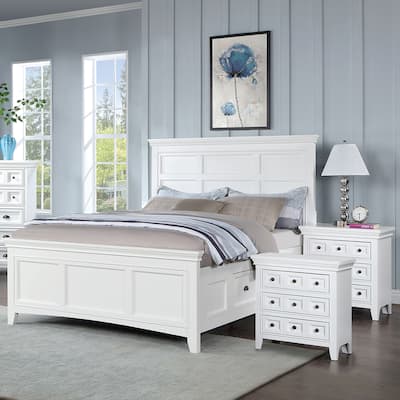 Furniture of America Saer 3-Piece Storage Platform Bedroom Set with USB Port
