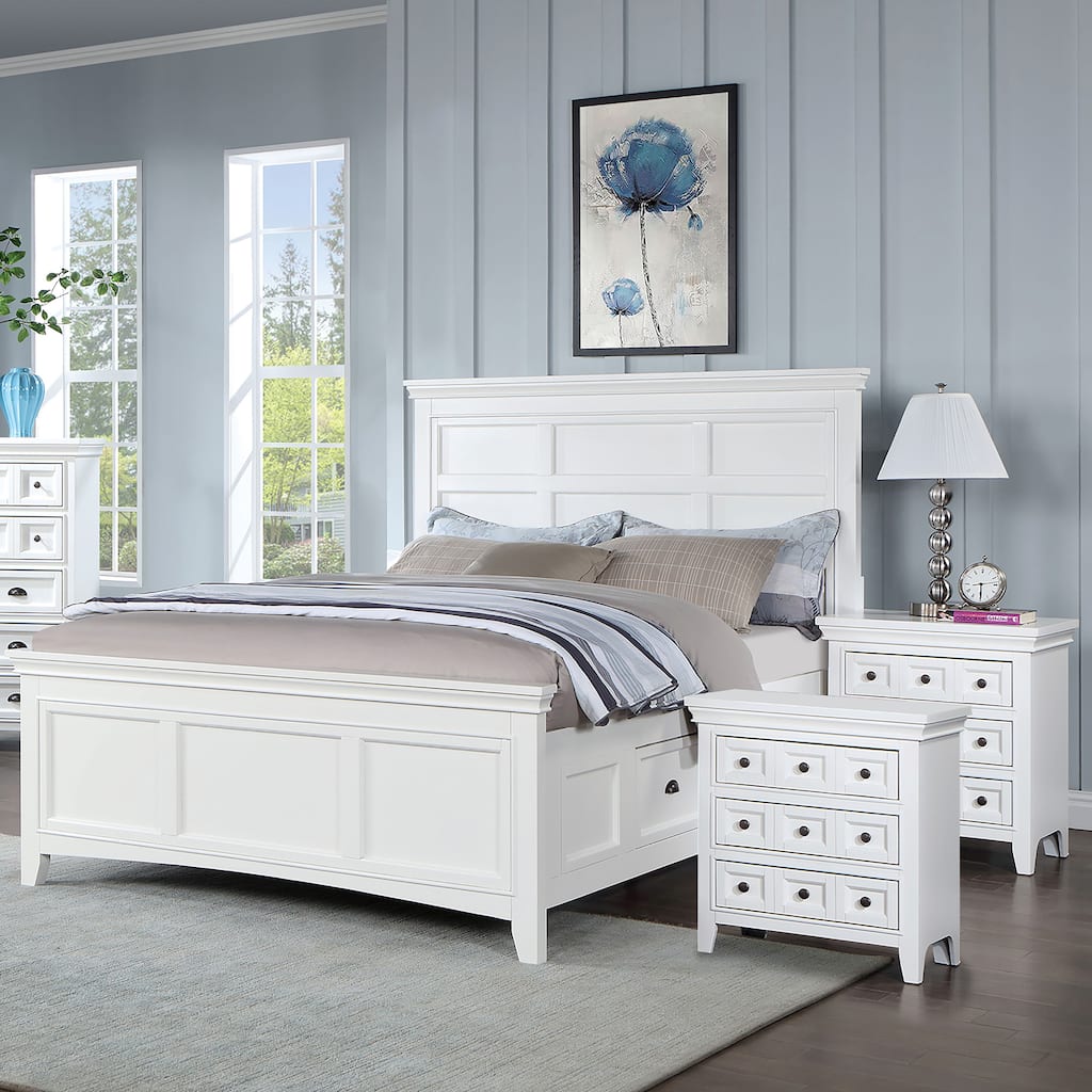 Furniture of America Saer 3-Piece Storage Platform Bedroom Set with USB Port