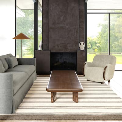 Sage Striped Wool-Blend Area Rug