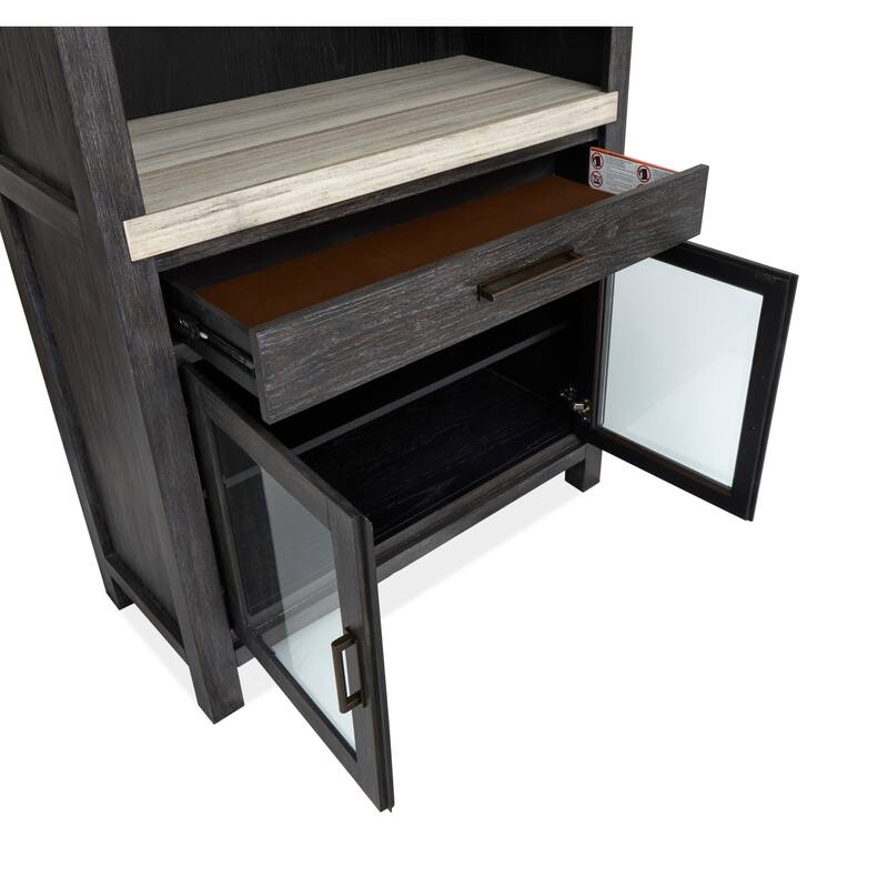 Magnussen Home Plum Creek Ravenwood Black Display Cabinet - 42''W x 18''D x 80''H