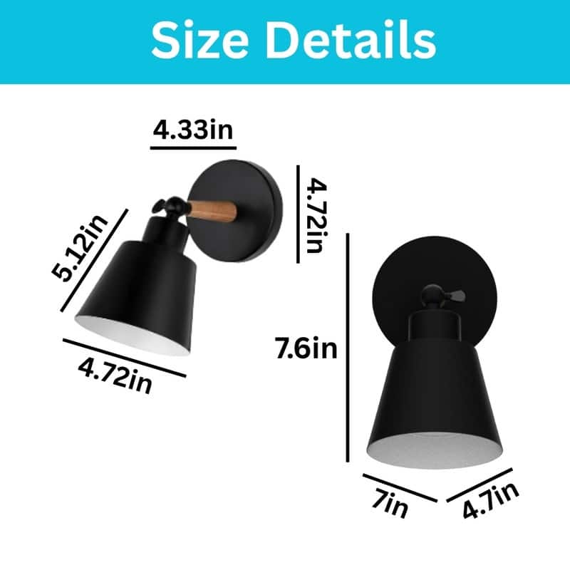 2 Pack wall lighting black wireless lights for wall iron wall sconce