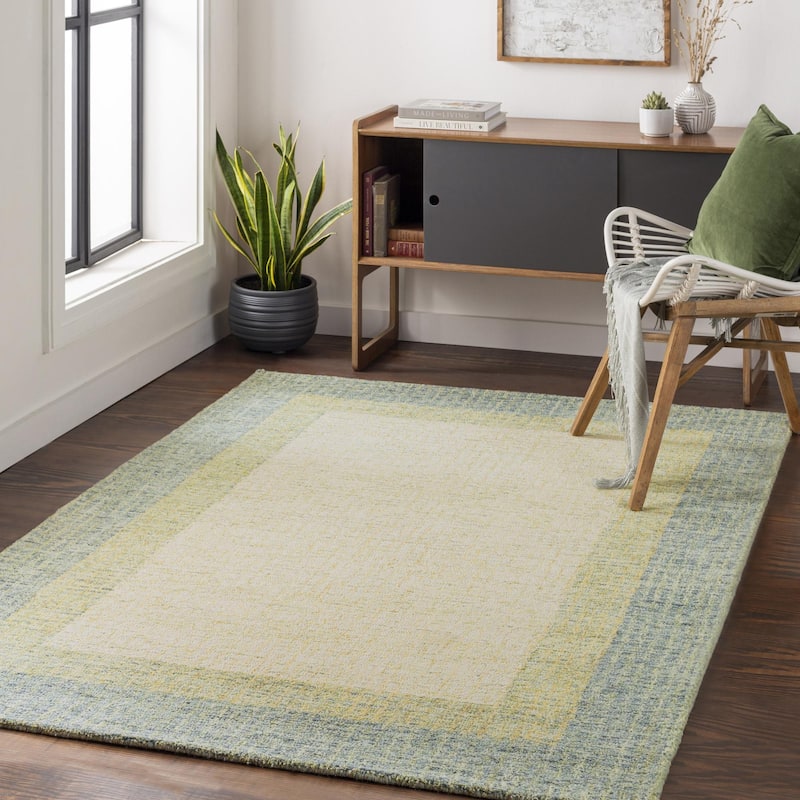 Rosina Minimalist Abstract Area Rug - 5' x 7' 6" - Olive/Sage