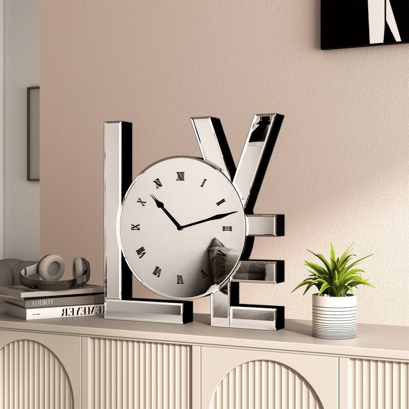 Art Letters Mirrored Wall Clock