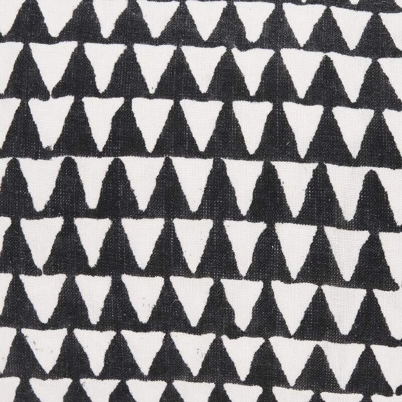 Jolie Cream w/ Black Print Linen Lumbar Decorative Pillow Cover - 14.0L x 26.0W x 0.2H
