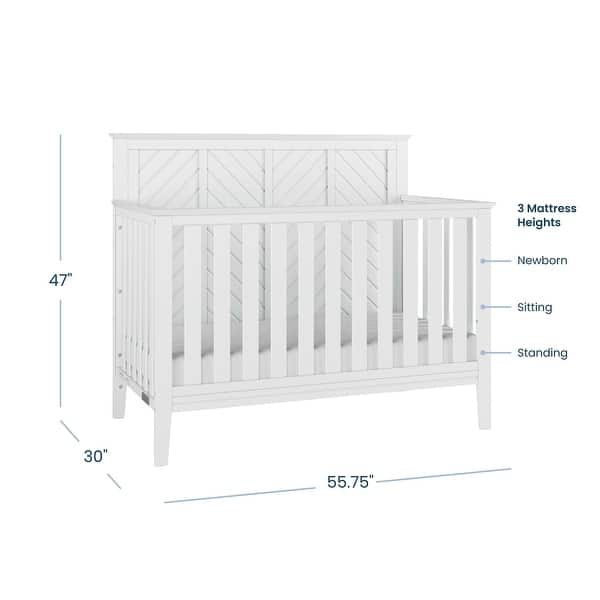 dimension image slide 2 of 3, Child Craft Atwood 4-in-1 Convertible Baby Crib - N/A