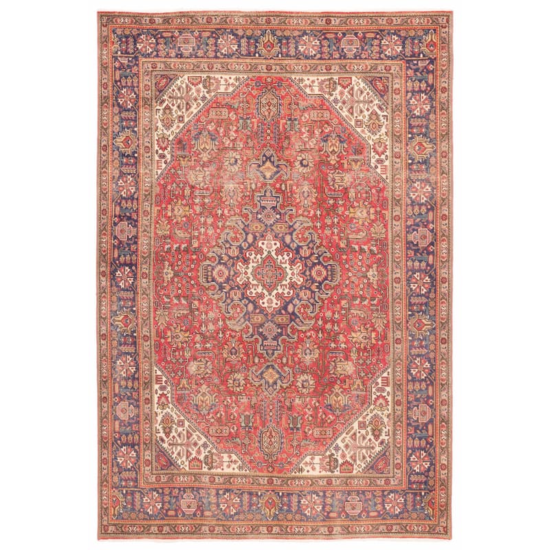 ECARPETGALLERY Hand-knotted Antalya Vintage Red Wool Rug - 6'7 x 9'9
