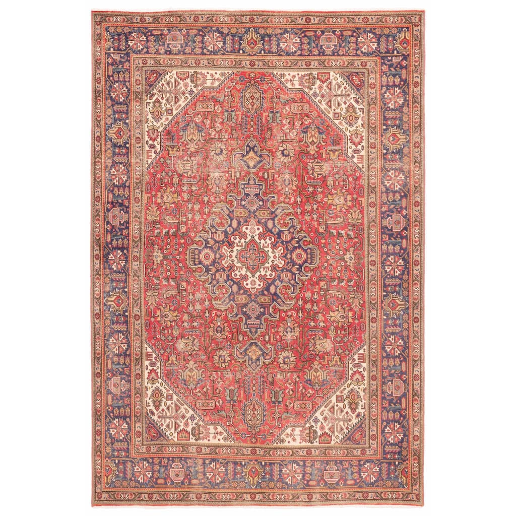 ECARPETGALLERY Hand-knotted Antalya Vintage Red Wool Rug - 6'7 x 9'9