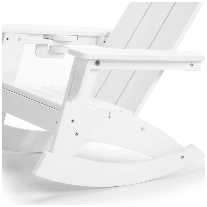 Shoreside Kids Outdoor Poly Adirondack Rocking Chair with Side Table 3-Piece Set