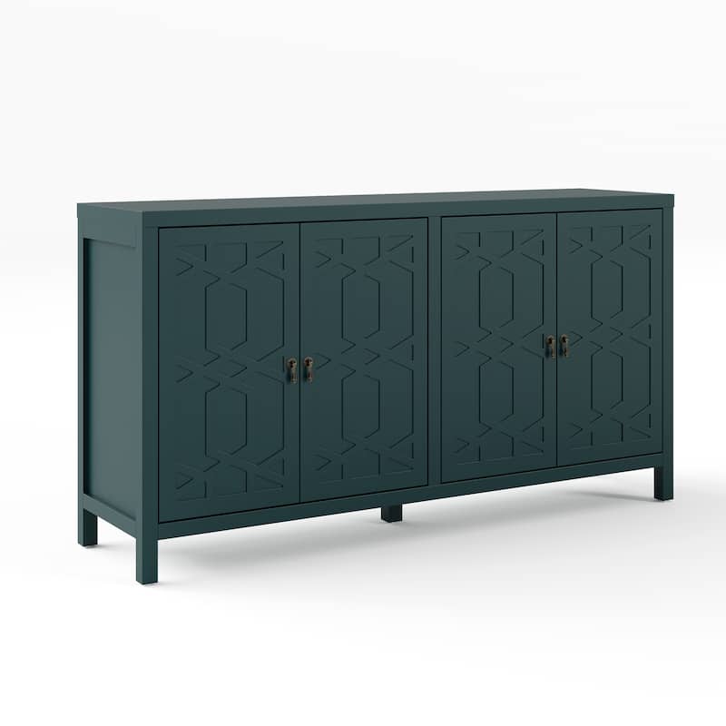 60" W Sideboard Cabinet with Adjustable Shelves and 4 Doors