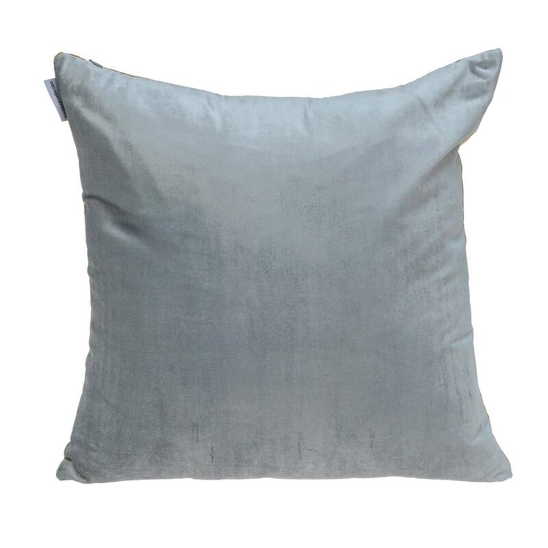 HomeRoots 20" Purple And Dark Gray Cotton Blend Throw Pillow