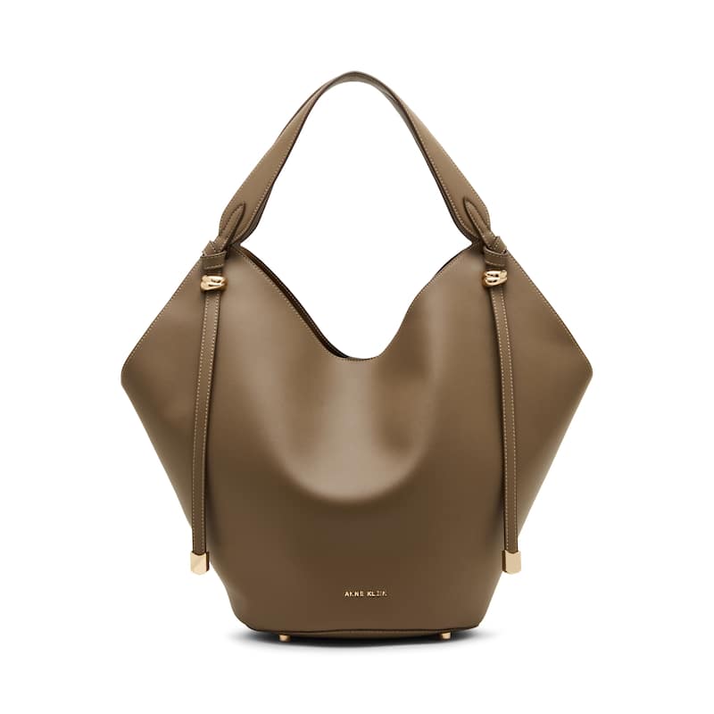Anne Klein Large Hobo Tote Bag with Pouch - Mink