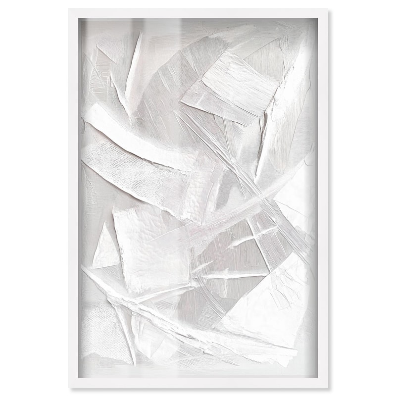 Thick White Texture II Shadowbox by Art Remedy - White - 16" x 24"