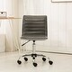 preview thumbnail 15 of 35, Faux Leather Office Chair with Wheels, Upholstered Task Chair with Metal base, Swivel Rolling Chair with Adjustable Height - N/A