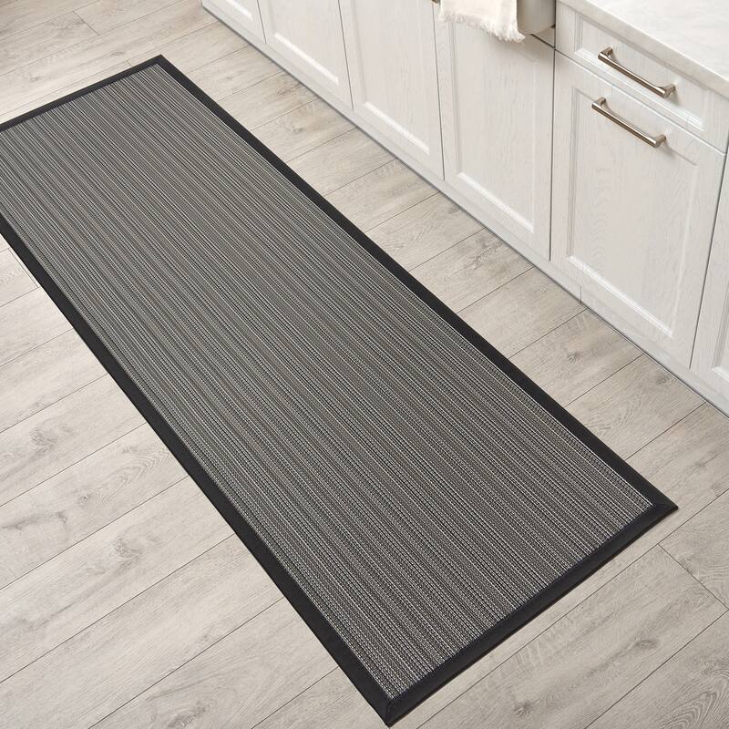 World Rug Gallery Stripe Textline Anti-Fatigue Standing Mat