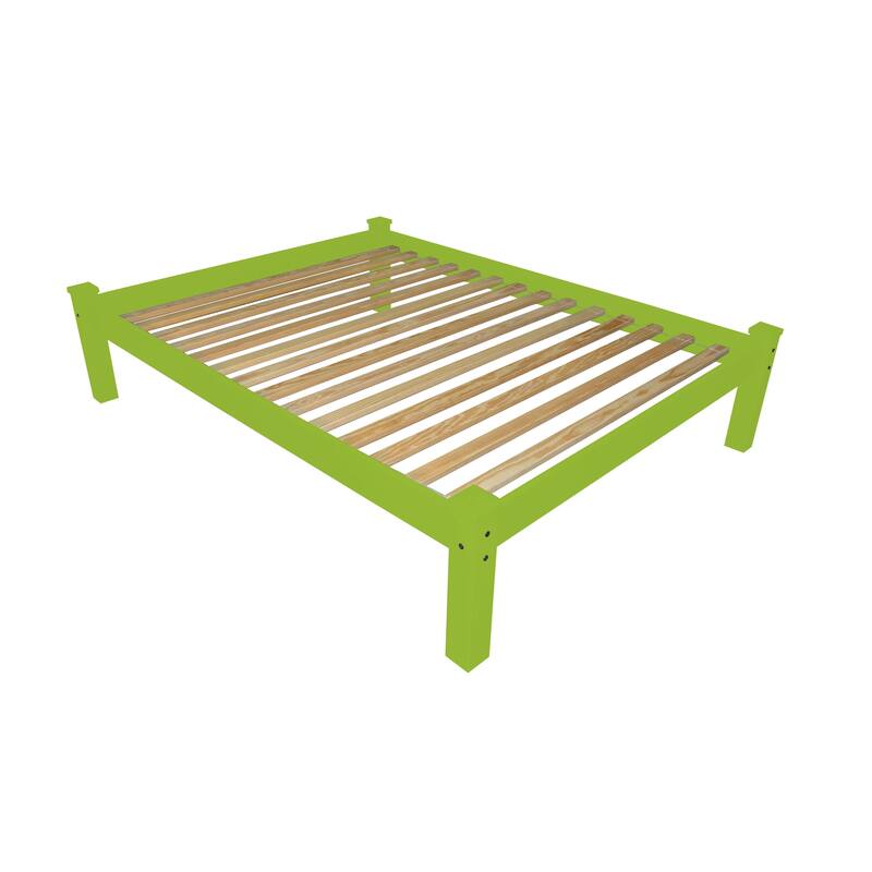 Homestead Unfinished Solid Pine Queen Bedframe - Lime Green